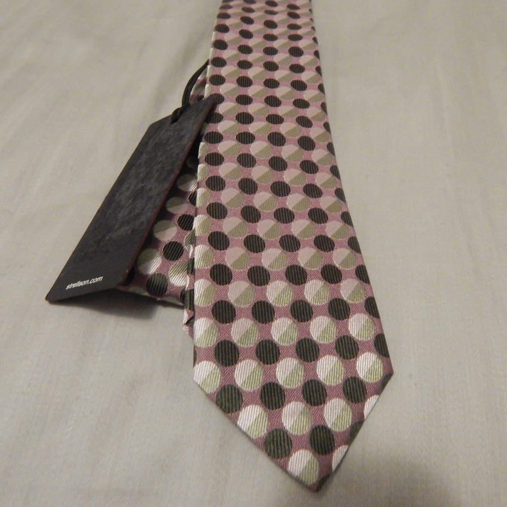 Strellson Necktie Pure Silk Purple/Green Pattern